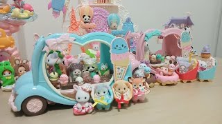 ASMR Unboxing I got A Prize Ice Cream Van🍦from Sylvanian Families Delicious Parade Kuji 2024😱 [upl. by Adriene]