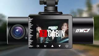 iiwey Dash Cam Front Rear and Inside 1080P Three Channels with IR Night Vision Car [upl. by Joacima]