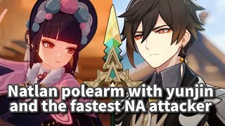 Testing the new natlan polearm with yunjin and the fastest NA attacker [upl. by Nitas]