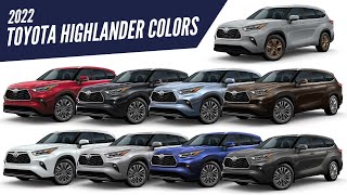 2022 Toyota Highlander  All Color Options  Images  AUTOBICS [upl. by Riggins847]