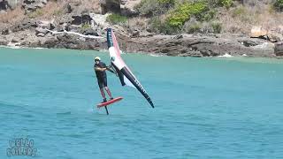 Pambula river mouth Wingfoiling Sup Foiling Foildrive Stunning weather [upl. by Llennahc]