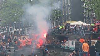 Koningsdag Amsterdam 2018  Botenparade op de Prinsengracht [upl. by Ahsienod]