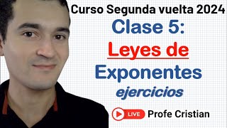 Clase 5  Curso Exani II Leyes de exponentes  Segunda vuelta 2024 [upl. by Sidnala]