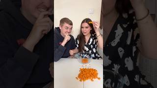 Betting on Wotsits😳🧀Pt2 challenge game foodie vs couple fyp [upl. by Narag363]