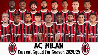 AC Milans Current Squad For Season 202425  AC Milan Squad Update 202425 [upl. by Kenleigh]