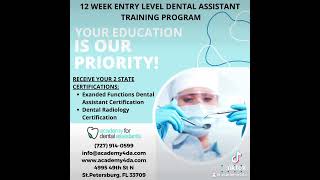 12 Week Entry Level Dental Assistant Training Program  Dental Assistant Training amp Certification [upl. by Eikkin]