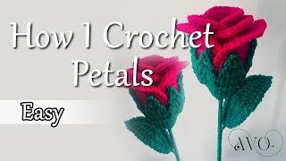 Crochet rose petals  Easy crochet rose  Crochet Flowers [upl. by Areivax]