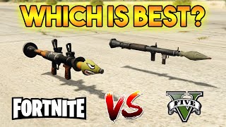 GTA 5 RPG VS FORTNITE ROCKET LAUNCHER  WHICH IS BEST [upl. by Krispin473]