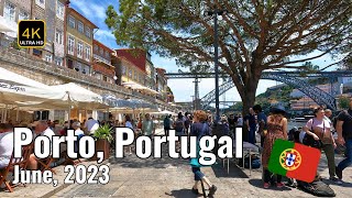 WALKING TOUR 4K  PORTUGAL OPORTO Porto Downtown Cais da Ribeira e Cais de Gaia  SPRING 2023 [upl. by Gustafsson541]