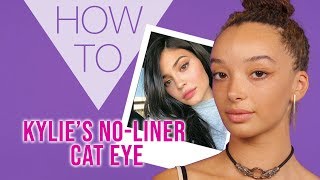 HOW TO  Kylie Jenners NoLiner Cat Eye  Whisper Wings  Superdrug [upl. by Llenad]