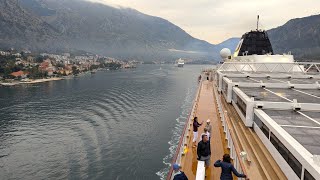 Viking Mediterranean Cruise Viking Venus Sailing Away from Kotor Time Lapse [upl. by Gladstone68]