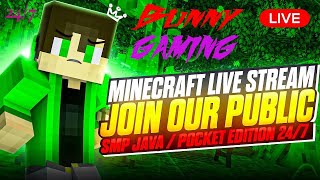 Minecraft live 247 Minecraft Public cracked Smp season 1 java  pe all version  minecraftlive [upl. by Mahan]