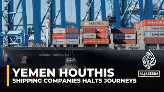 Shipping companies pause Red Sea journeys after Houthi attacks [upl. by Aniat]