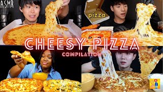 CHEESY PIZZA MUKBANG COMPILATION  ASMR BIG BITES  EATING SOUNDS [upl. by Ytram249]