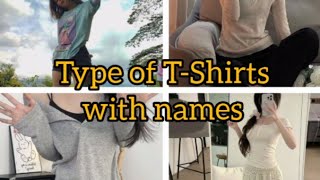 Types of TShirts with name  Tshirt for girls women ladies trending aesthetic tshirt haul yt [upl. by Nolyad90]