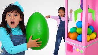 Ellie and Andrea Claw Machine and Squishy Slime Hunt Adventure [upl. by Ailedo]