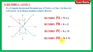 como calcular RUMBO Y AZIMUT TOPOGRAFIA [upl. by Lorenz]