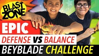 Epic Beyblade Burst Battle Defense vs Balance Challenge [upl. by Lipfert]