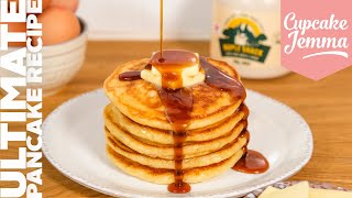 How to Make Super Fluffy American Style Pancakes  Full recipe and ingredients  Cupcake Jemma [upl. by Yllop]