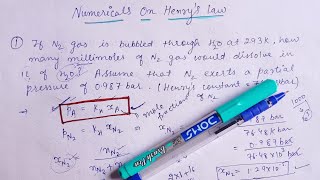 Henrys law numericals class 12 in hindi  Solution chemistry class 12  JEE  NEET [upl. by Akilam]