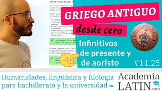 Infinitivos de presente y de aoristo morfosintaxis ‹ Curso de griego antiguo desde cero 1125 [upl. by Suivart]