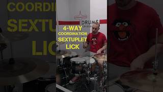 4way Coordination Sextuplet Lick 🥁🎶 drumlessons drumchops ead10 sextuplets [upl. by Ardnaiek]