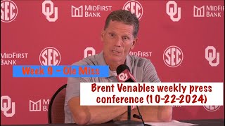 Oklahoma HC Brent Venables press conference Ole Miss Week  10222024 [upl. by Halsted]