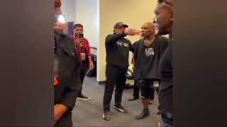 Evander Holyfield hyping up Mike Tyson before fight vs Jake Paul [upl. by Ardehs344]