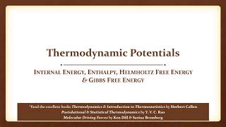 23b Thermodynamic Potentials [upl. by Lertram]