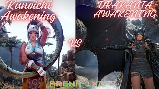 Drakania Awakening vs Kunoichi Awakening  Arena 1x1 Premium  Training Session Black Desert Online [upl. by Magdalen752]