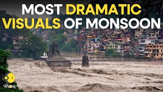 India Monsoon 2023 Unleashing Chaos Recordbreaking Rainfall Brings Fury and Floods  WION Live [upl. by Ardnuaed]