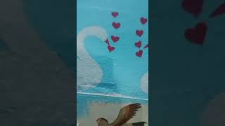 Simple Wall painting art viralvideo [upl. by Folberth571]