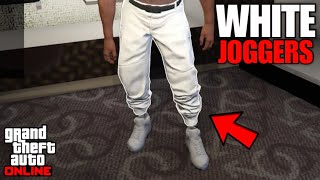 UPDATED HOW TO GET WHITE JOGGERS IN GTA 5 ONLINE AFTER PATCH 169 SUPER EASY [upl. by Ayahsal]