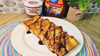 Nutella French Toast Recipe ‼️ Easy Nutella filled French Toast Sticks ‼️ Breakfast Idea 🍞 ‼️ [upl. by Enelloc]