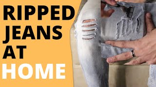 How To Make Your Jeans RIPPED  DIY [upl. by Verda]