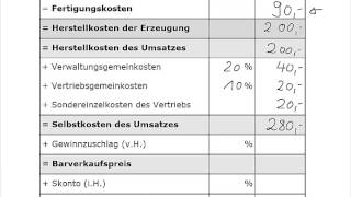 KLR  Kostenrechnung  Angebotskalkulation [upl. by Uile]