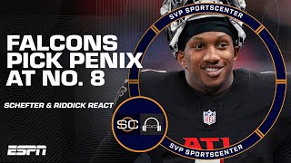 DRAFT STUNNER 👀 Why did the Falcons pick Michael Penix Jr at No 8  SC with SVP [upl. by Anifled526]