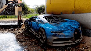 Restoring Abandoned BUGATTI CHIRON 1470 HP  Forza Horizon 5  Thrustmaster T300RS Gameplay [upl. by Torhert757]