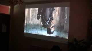 Acer x110 Projector showing clip of Pandorum Movie [upl. by Airalednac]