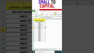 Small to Capital letters in excel excel exceltutorial shorts [upl. by Zeena]