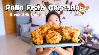 3 Tipos de Pollo Frito Coreano Facil [upl. by Goulet]