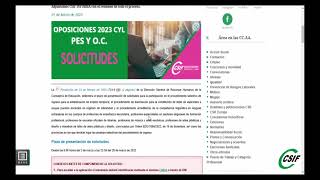 Tutorial para cumplimentar la solicitud de oposiciones PES y OC 2023 en CyL [upl. by Leinod]