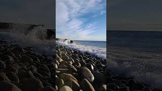 Waves Crashing Dramatically On Rock in Slow Motion shorts [upl. by Sirois]