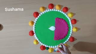 Festival rangoli for dussehra amp Diwali Daily Rangoli Quick And Easy RANGOLI WORLD [upl. by Weig]