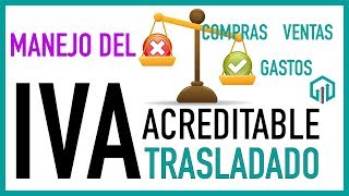 IVA Acreditable e IVA Trasladado 💲💲 Manejo del IVA en compras y gastos  Contabilidad Básica [upl. by Alyehs672]