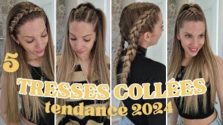 IDEE COIFFURE AVEC TRESSE 2024 ♡ Belle coiffure tresses collées a faire soi même pour tous les jours [upl. by Semadar]