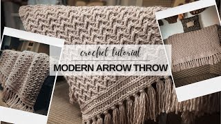 Modern Crochet Throw  Crochet Blanket Pattern  Full Tutorial [upl. by Oakleil989]