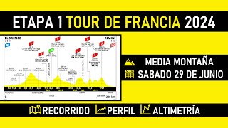 Etapa 1 TOUR de FRANCIA 2024 Recorrido Perfil y Altimetría [upl. by Bonaparte]