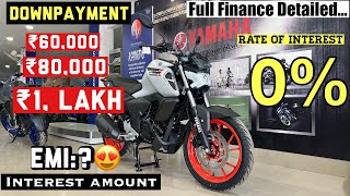 2024 Yamaha FZS V40  DownPayment 60k80k1 Lakh😍 Full Finance Detailed EMI [upl. by Nasar]