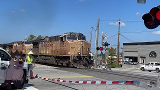 Idiot snaps railroad crossing gate aftermath Tallapoosa GA [upl. by Aubreir524]